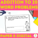 Addition to 20 Daily Math Word Problems 1st Grade Math Rev