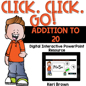 Preview of Addition to 20 Interactive PowerPoint Math Center - Click Click Go!
