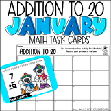 Addition to 20 January Task Card Activity Math Centers, Sc