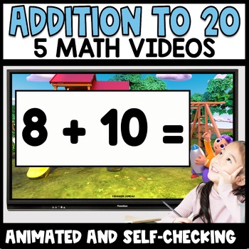 Preview of Addition to 20 Math Facts Videos - Animated Whiteboard Early Finishers