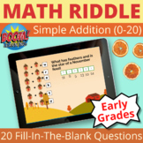 Addition to 20 Boom Cards Math Riddle