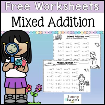 Preview of Addition to 20 -Spring / Summer Addition Worksheets -Just Print and Go!