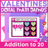 Addition to 20 Valentine's Day Digital Math Game