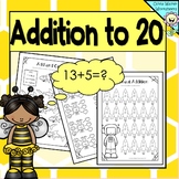 Addition to 20 Worksheets that include word problems, colo
