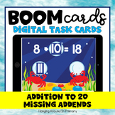 Addition to 20 with Missing Addends Boom Cards
