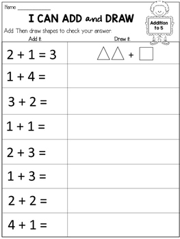 Download Addition Within 5 Practice Sheets by Dana's Wonderland | TpT