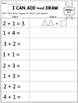 Addition Within 5 Practice Sheets by Dana's Wonderland | TpT