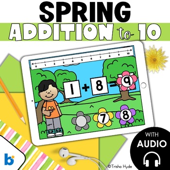 Preview of Addition to Ten | Add to 10 | Spring | Boom Cards