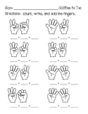 Addition to Ten - Adding Fingers - Worksheets and EASEL Ac