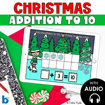 Preview of Addition to Ten | Missing Number | Christmas Boom Cards