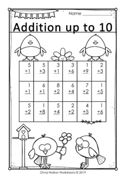 Addition to 10 (Adding to Ten) - Worksheets / Printables / Math Grade One