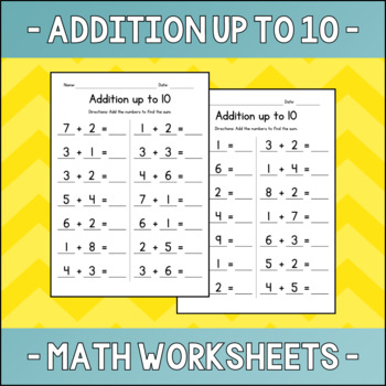 Addition up to 10 Math Worksheets - Adding Numbers Practice Sheets ...