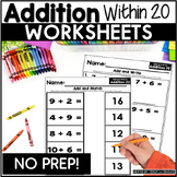 Addition up to 20 Worksheets | Kindergarten, 1st, 2nd Grad