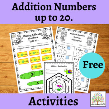 Preview of Addition up to 20 Worksheets Activities