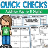 Addition up to 6 Digits Quick Checks