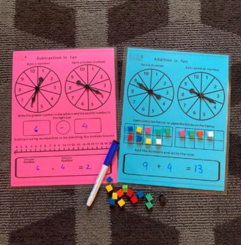 Preview of Addition upto 20 Subtraction within 10 Kindergarten Math Comparison Numberline