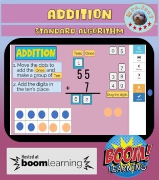 Preview of Boom Cards - Addition Standard Algorithm- Distance Learning Digital BoomCards