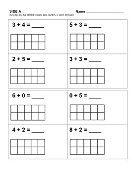 Addition using a ten frame for Kindergarten by First Steps | TpT