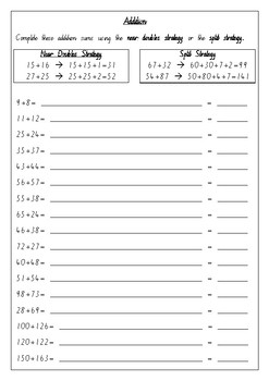 addition split strategy teaching resources teachers pay teachers