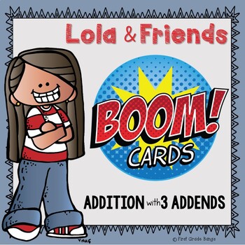 Preview of Addition with 3 Addends Boom Cards Digital Resource