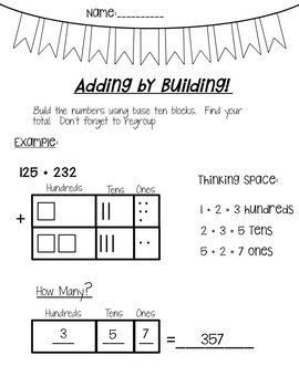 Addition with Base Ten BUNDLE by Ready4Resource | TpT