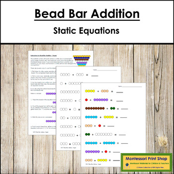 Preview of Addition with Montessori Bead Bars - Static Addition