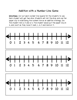 Addition with Number Lines Practice Game. Common Core Aligned | TPT