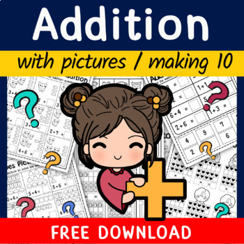 Preview of Pictorial Addition Worksheets, Addition Within 10 Worksheets With Pictures