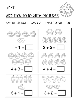 Addition with Pictures - Math Worksheets by View Journey Artwork