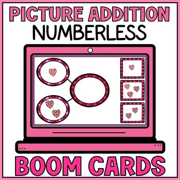 Preview of Valentines Day Part Part Whole Numberless Picture Addition Boom Cards Activity