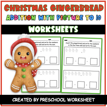 Preview of Addition with Pictures up to 10 | Christmas MATH | Simple Addition to 10