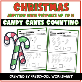 Preview of Addition with Pictures up to 10 | Christmas MATH | Counting Numbers to 10