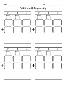 Preview of Addition with Regrouping Graphic Organizer