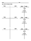 Addition with Regrouping Graphic Organizer and Worksheet