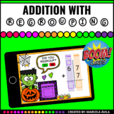 Addition with Regrouping Halloween Boom Cards™ Distance Learning