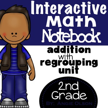 Preview of Addition with Regrouping Second Grade Math Notebook