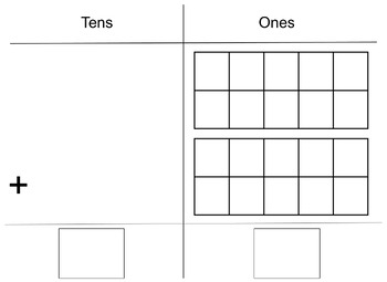 Preview of Addition with Regrouping Mat with and without mantipulatives