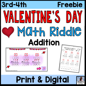 Preview of Addition with Regrouping - Math Riddle - Digital and Print