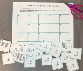 Addition with Regrouping Review Game for Second Grade - Movement Activity