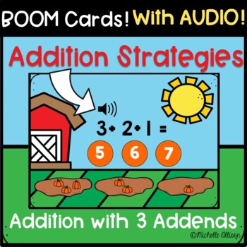 Preview of Addition with Three Addends | Addition Boom Cards | Math Boom Cards