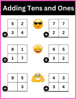 Preview of Addition without regrouping and recognizing tens and ones place
