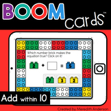 Addition within 10 - Boom Cards Distance Learning with Bui