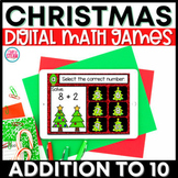 Addition within 10 Christmas Digital Math Game 