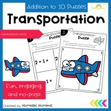 Addition within 10 Transportation Themed Puzzle Mats