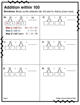 Addition within 100 by Decomposing Addends into 10s and 1s with Place Value