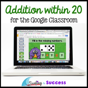 Preview of Add within 20: Addition Facts and Strategies  Google Classroom Distance Learning