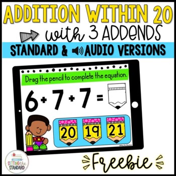 Preview of Addition within 20 Math Boom Cards Freebie