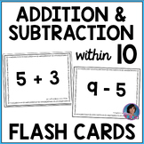Addition & Subtraction within (to) 10 Flashcards: Kinderga