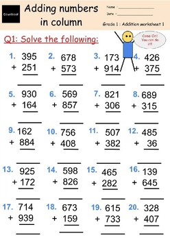 addition and subtraction worksheets grade 2