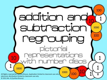 Preview of Addition/Subtraction Regrouping with Discs (like Singapore Math) Smartboard